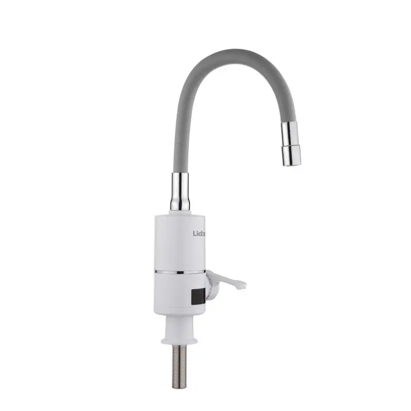 Проточний кран-водонагрівач з гнучким виливом для кухні Lidz Warm 065 LDWAR065GRE49096 White/Grey