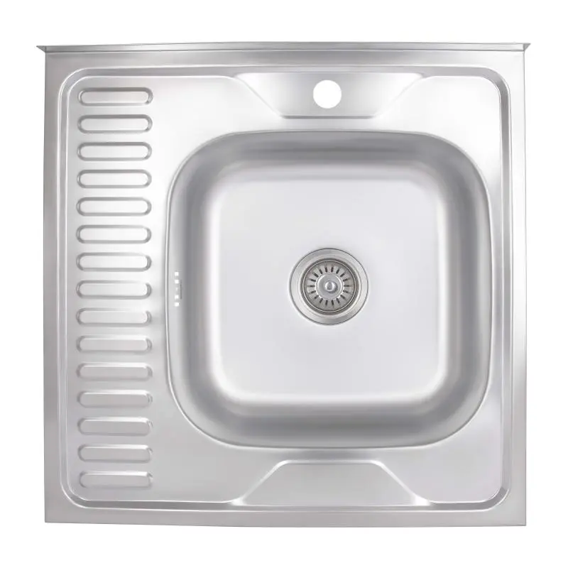 Кухонна мийка Brinex 6060-R 0,6 мм Satin (BRIN6060RSAT06)
