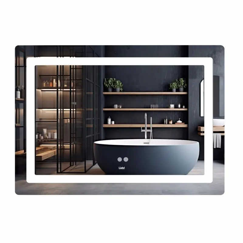 Дзеркало Lidz Kubis (KU2) 1200х800 з LED-підсвічуванням Touch, з антизапотіванням, з димером, рег. яскравості LDKUB120080049007