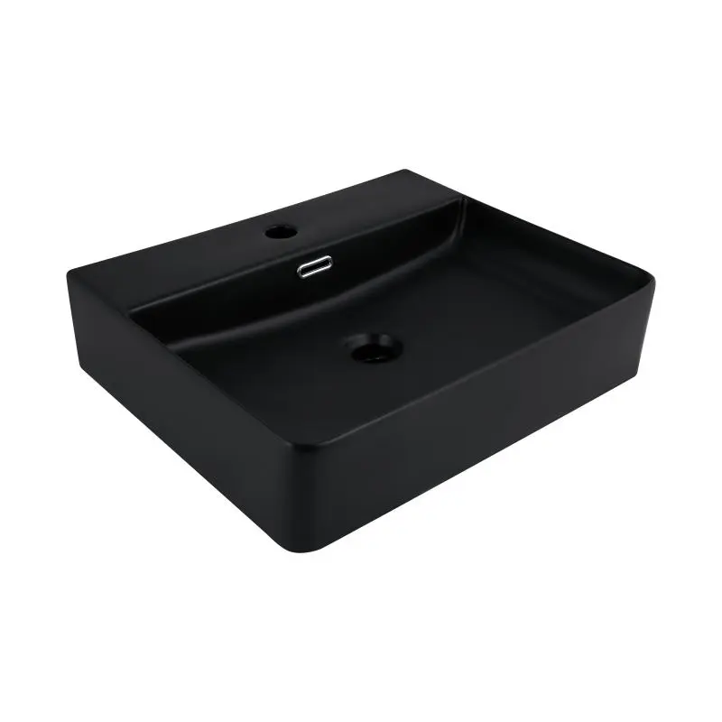 Раковина Qtap Nando LT 500х420х130 Matt black QT12116146AMB