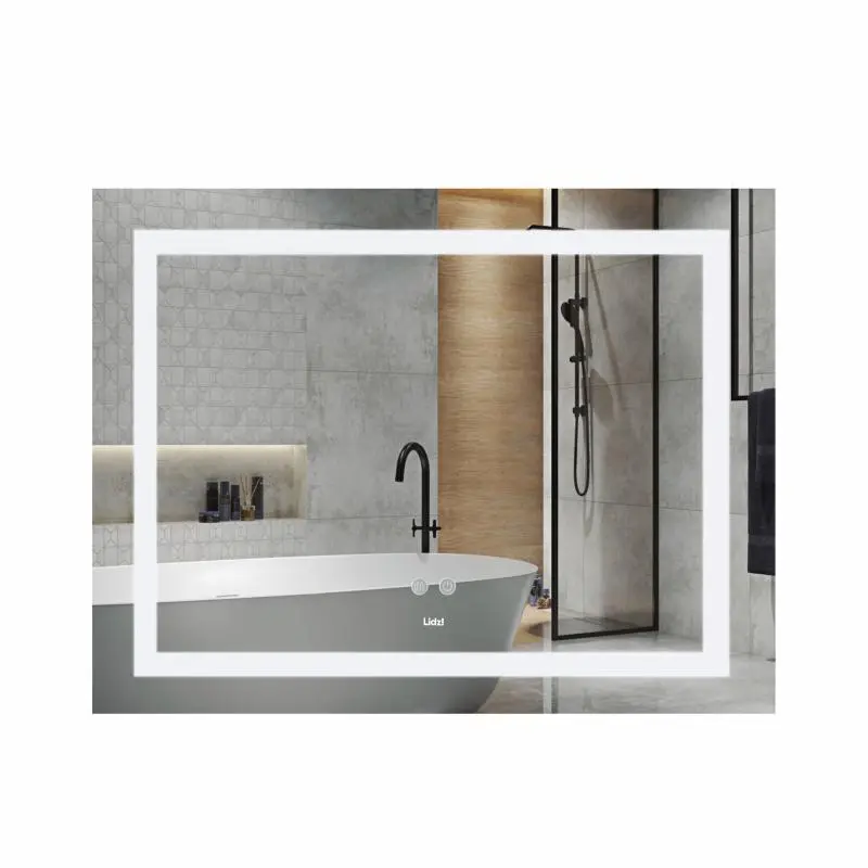 Дзеркало Lidz Kubis (KU1) 1200х800 з LED-підсвічуванням Touch, з антизапотіванням, з димером, рег. яскравості LDKUB120080049008