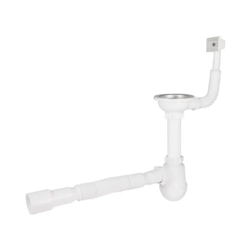Сифон для кухонної мийки Lidz (WHI) 60 05 M001 01 EURO (вихід 50 мм)
