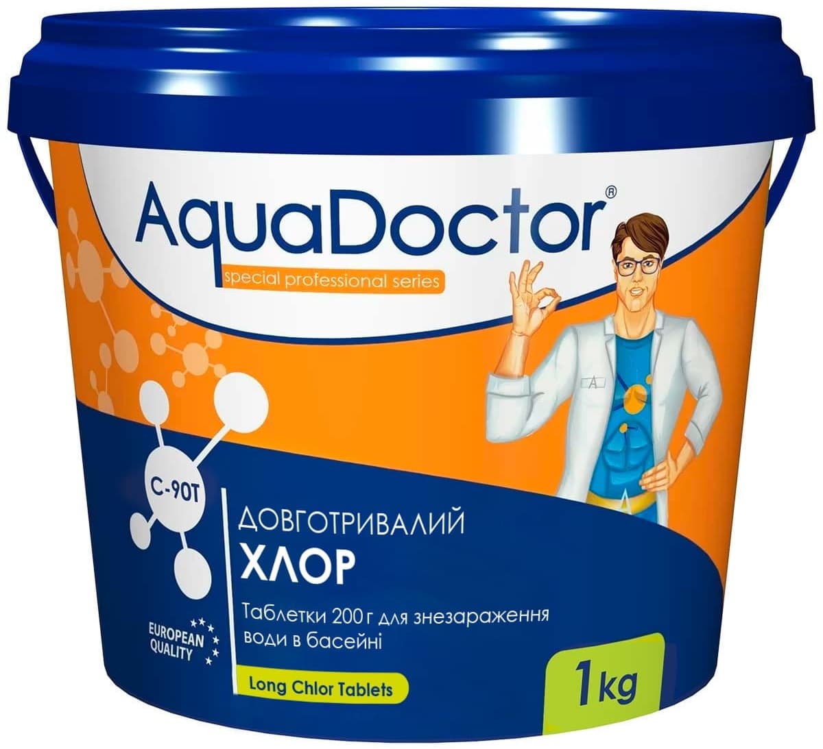 Хлор для басейну AquaDoctor C-90T 1 кг в таблетках