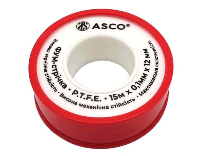 Фум-стрічка 12mm×0.1mm×15м (0.2g/cm3) ASCO Turkey 10/500