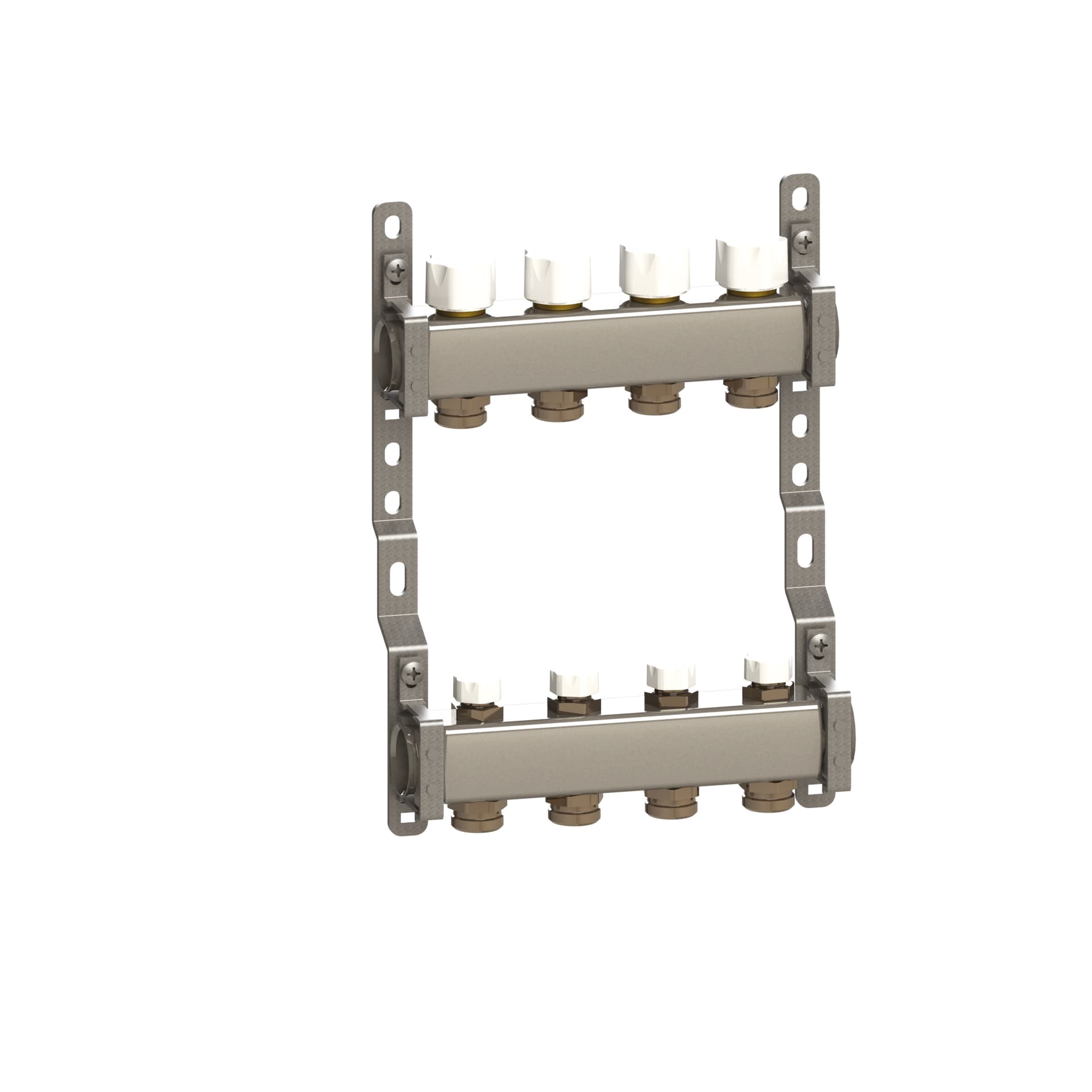 Колектор в зборі нерж. сталь для підключ. 12 контуров, з відсік. та термоклап.