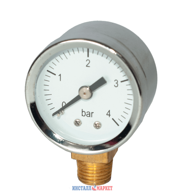 Манометр радіальний 0-4 bar хром 1/4" ф.42 (RSk)