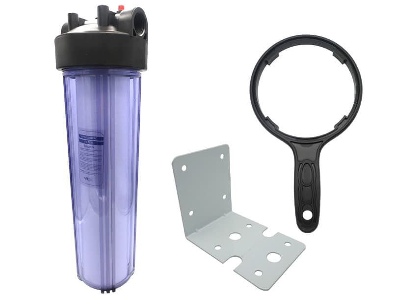 Колба BigBlue 20" Tiger Filtration прозора 04 (пластикові.різьби/макс12атм) + картридж 1/4