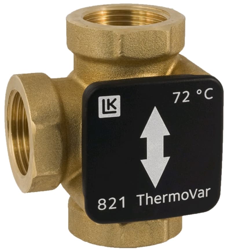 LK 821 Термостатичний триходовий перемикаючий клапан Termo Var, 1 ", 61 C