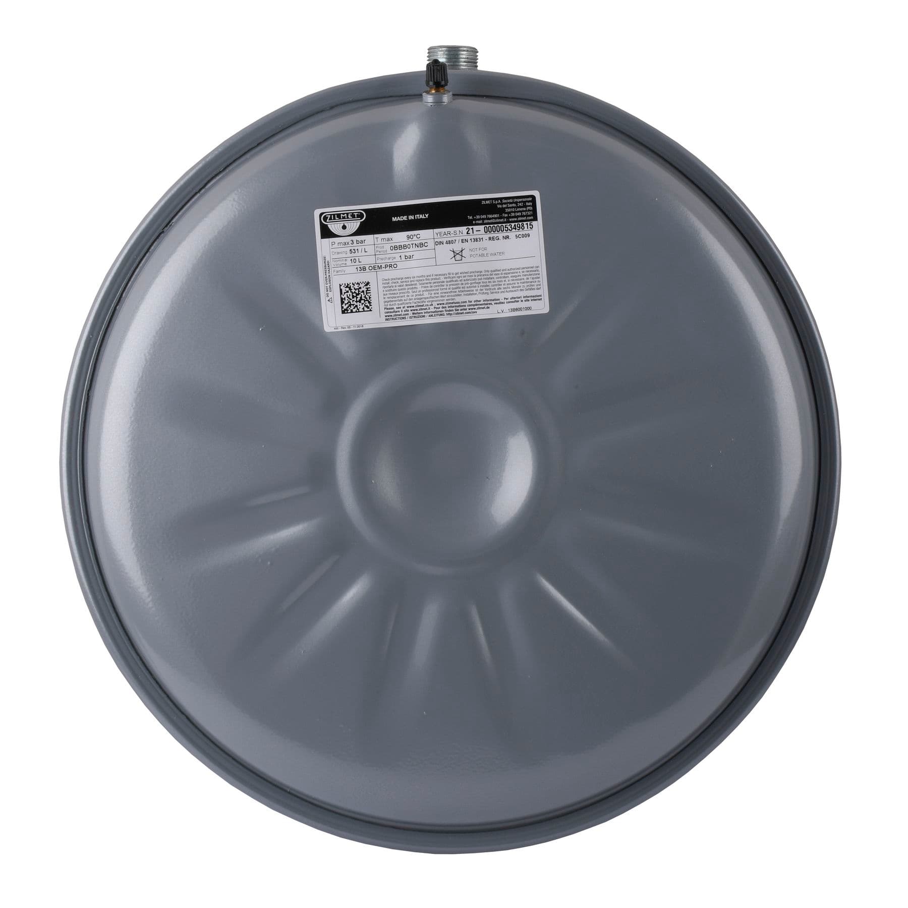 Розширювальний бак Zilmet OEM-PRO 10 л плоский рифлений (13B6001018)