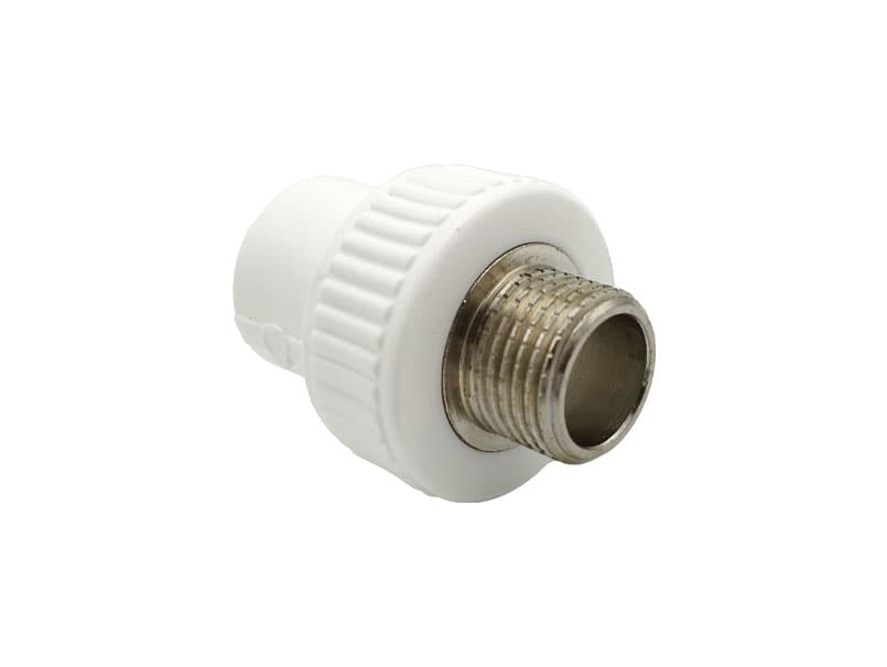Муфта комбінована з зовнішньою різьбою PPR Ø20x1/2" білий колір