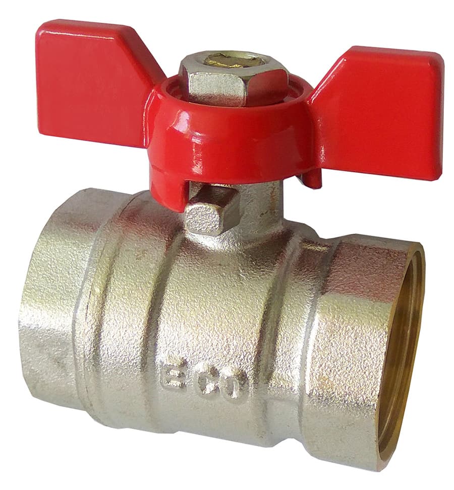 Кран шаровой 1/2" ВВ никель красная бабочка ЕСО 24/240