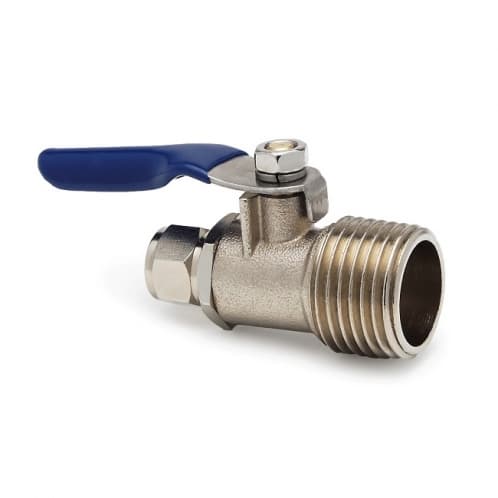 Латунний кульовий кран 1/4" шланг х 1/2" РН, для підключення фільтрів