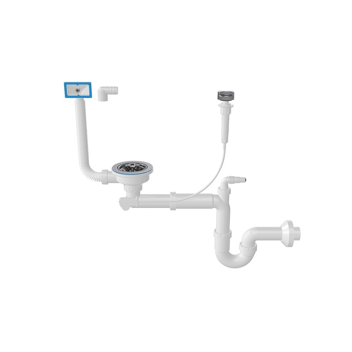 AQUANOVA Сифон-автомат для миття 3 1/2",з кр.пер. прямот.,гвинт 60 мм,вихід 40