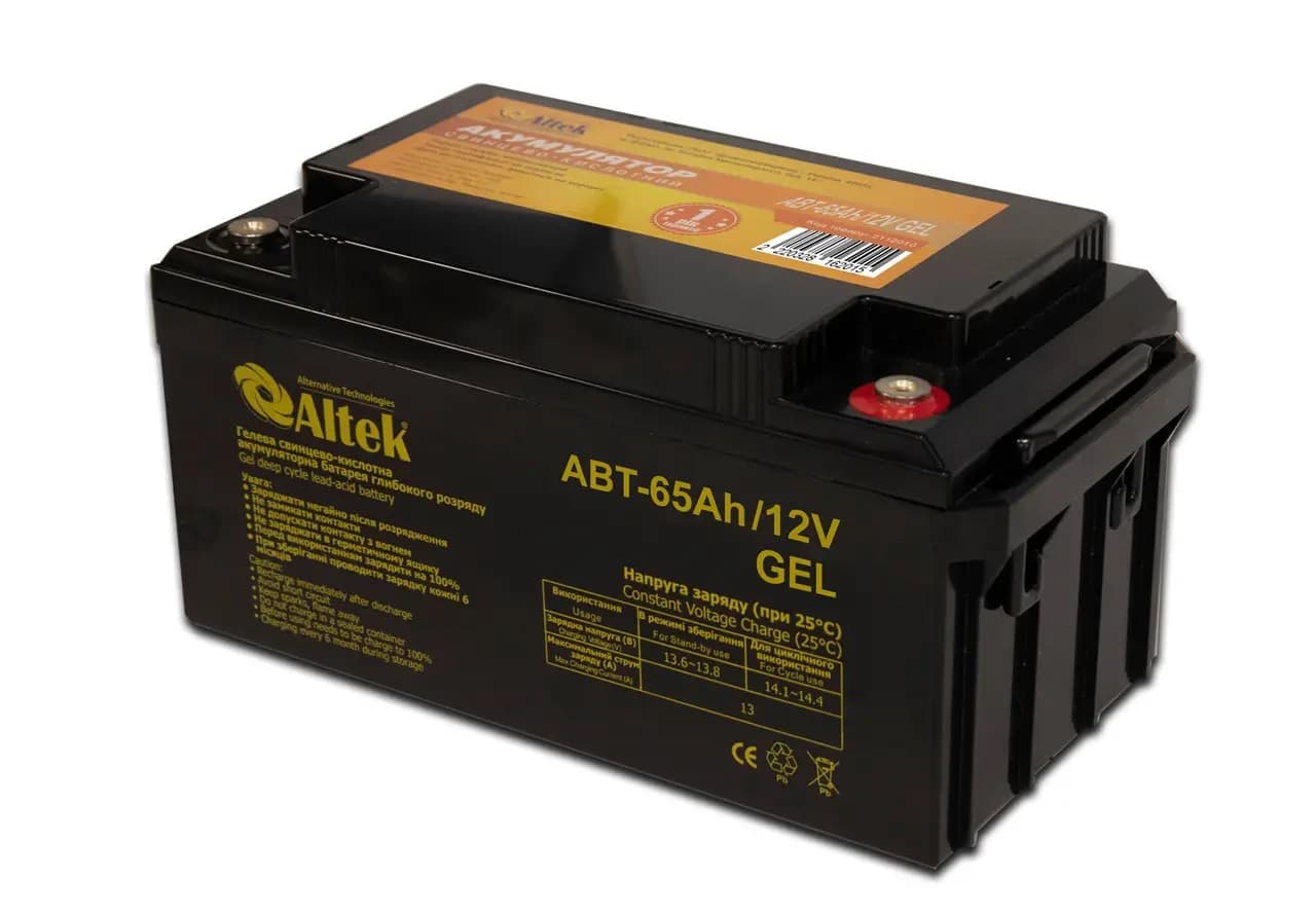 Акумуляторна батарея Altek ABT-65Аh/12V GEL, 65 Ач 12 В