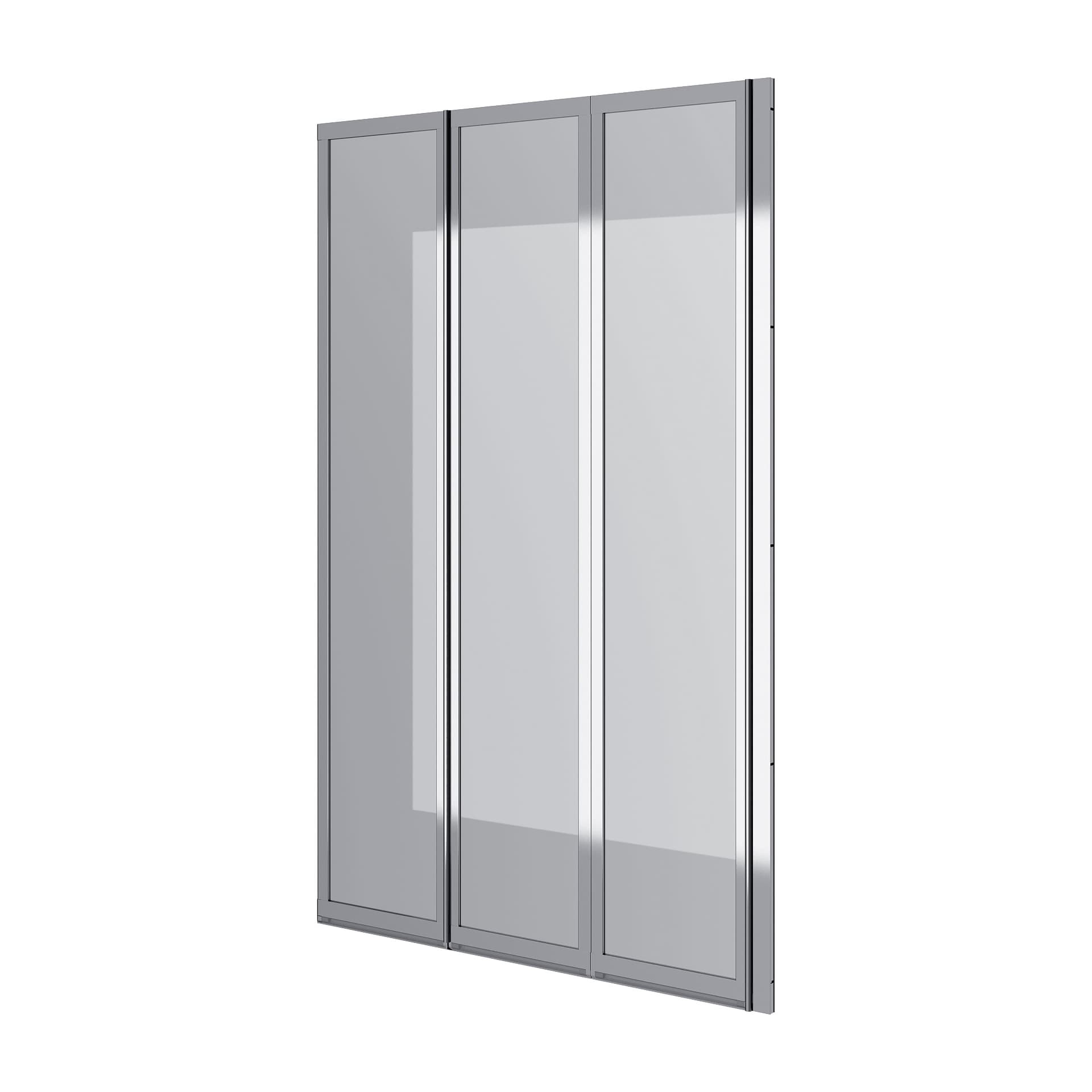 Шторка на ванну трьохелементна Style 1000х1500мм (right) chrome, скло 4мм clear