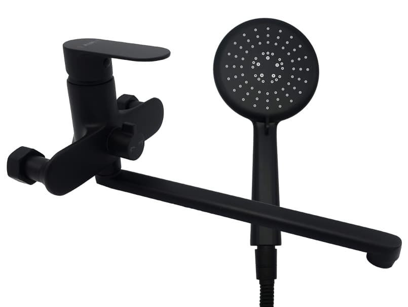 Змішувач для ванни довгий вилив AIM чорний матовий DG01253 (matte black)