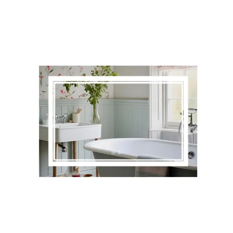 Дзеркало Qtap Cardinal 1200х800 з LED-підсвічуванням Touch, з антизапотіванням, з димером, рег. темп. кольору (3000-6500K) QT0478C12080