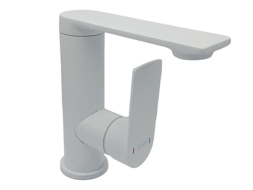 Змішувач для умивальника латунь AIM білий DG01114 (frosted white)