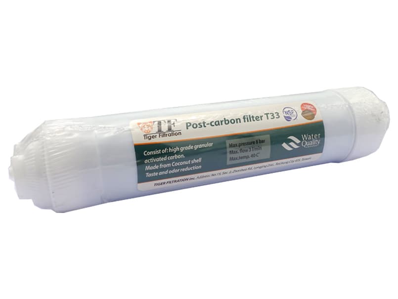 Постфільтр до осмоса 2" JG Tiger Filtration Т33 ШТУЦЕР( кокос)