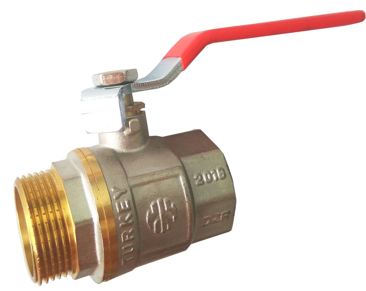 Кран кульовий 1" ЗВ червона ручка,з проточкою ASСO PN40 1/12