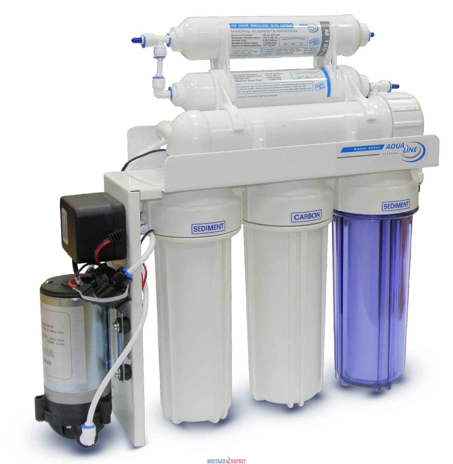 Система зворотного осмосу Aqualine RO-6 pump (з мінералізатором та насосом)