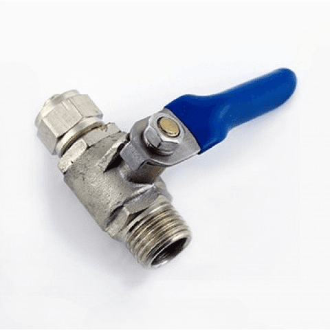 Кульовий краник латунний 1/4" шланг x 1/4" НР для підключення фільтрів