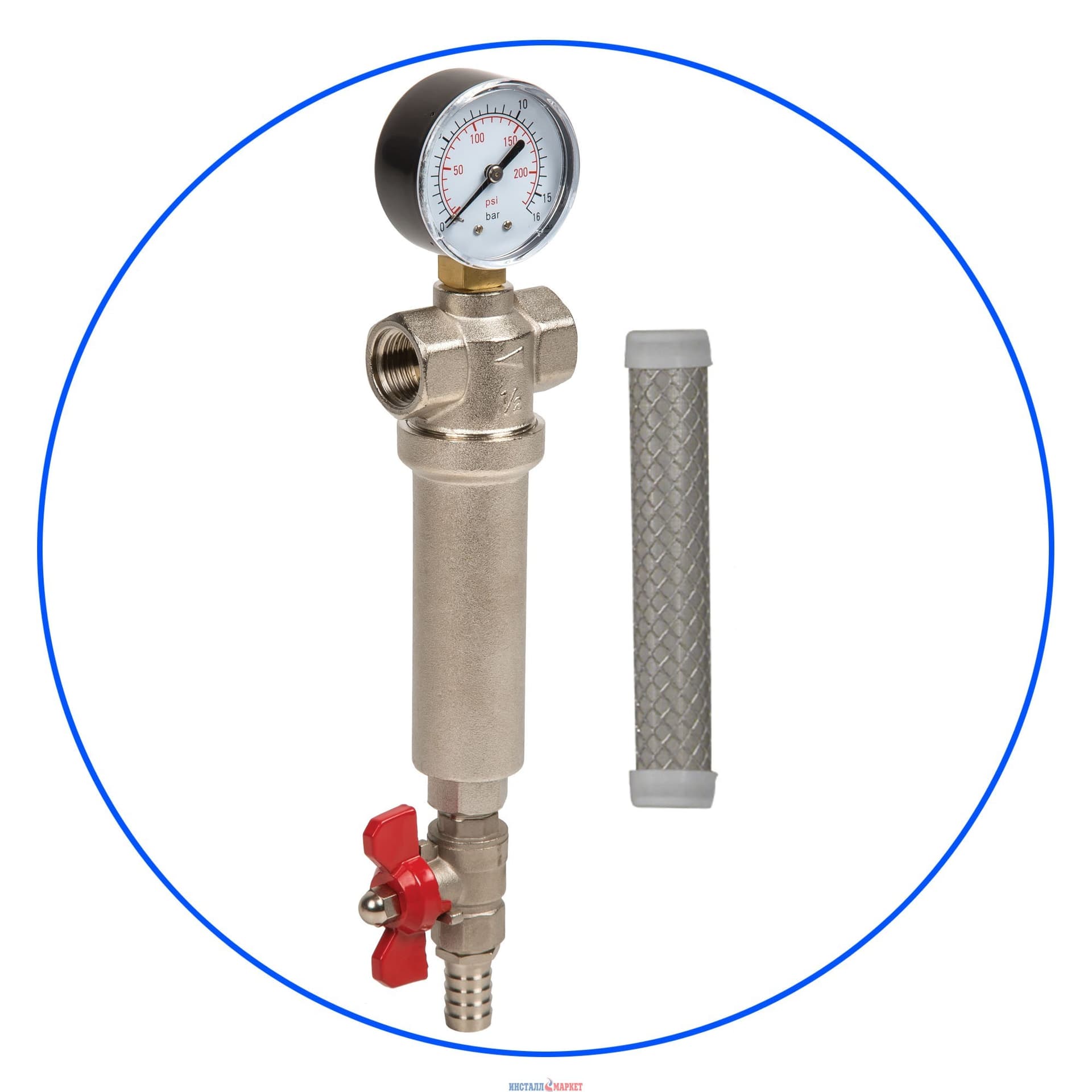 Механічний латунний фільтр 3/4",Aquafilter