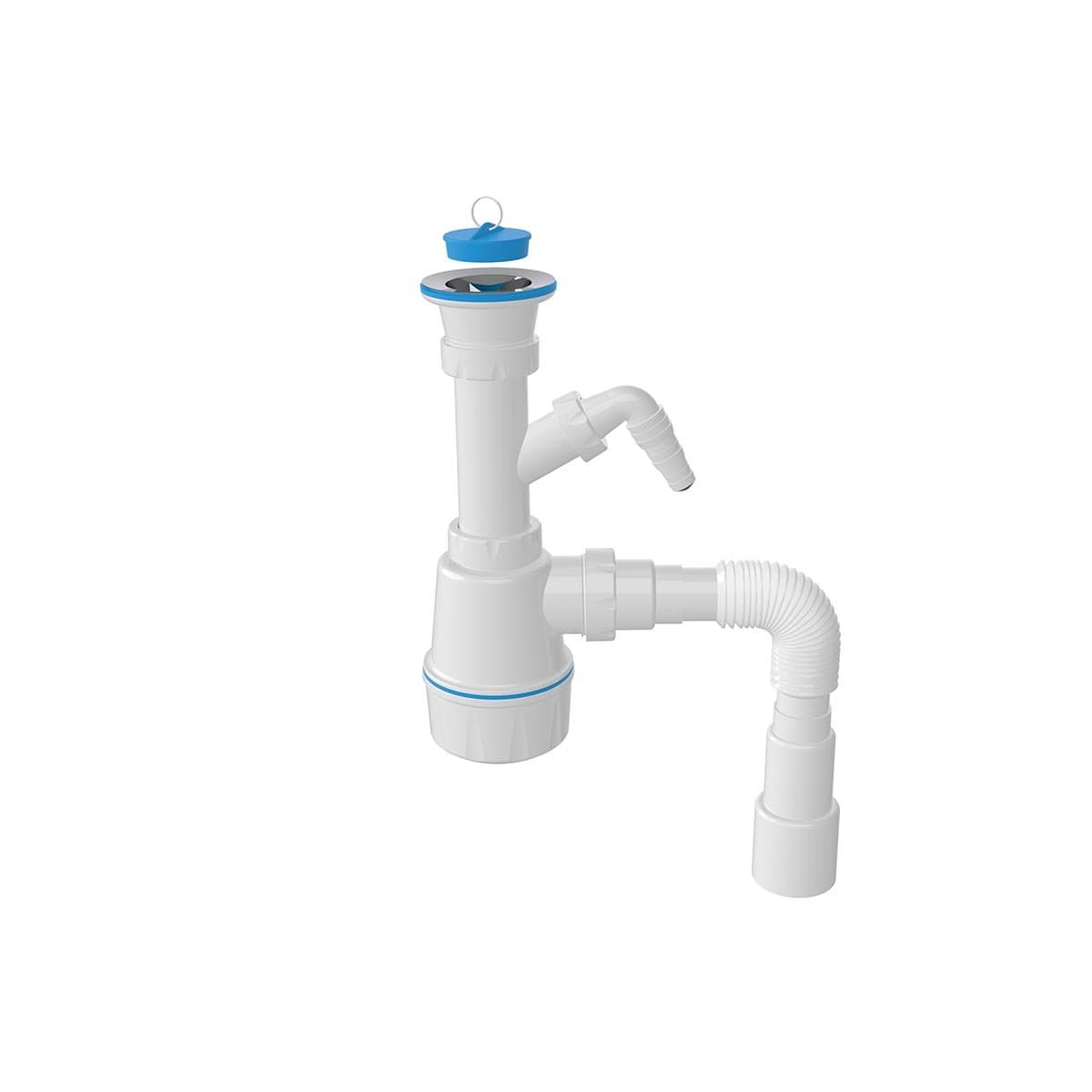 AQUANOVA Сифон для миття з отв д/прання, випуск 70 мм розбірний, гофра d 40/50