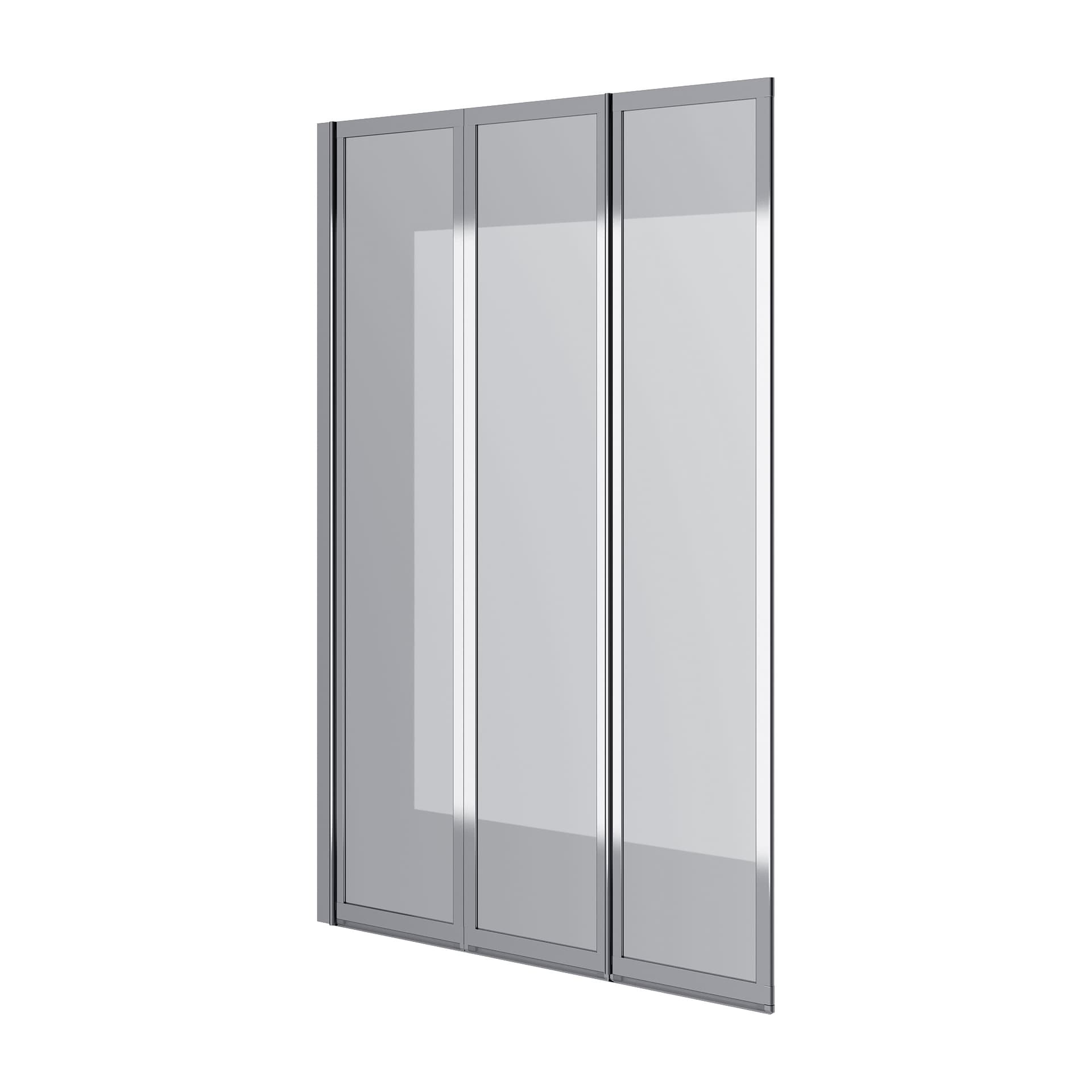 Шторка на ванну трьохелементна Style 1000х1500мм (left) chrome, скло 4мм clear