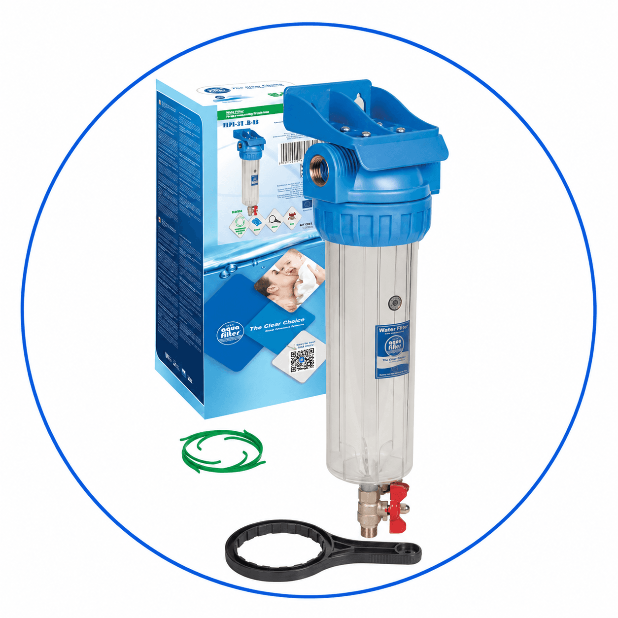 Корпус фільтра для холодної води Aquafilter FHPR34-3V_R 3/4 дюйми (зі спускним краном)
