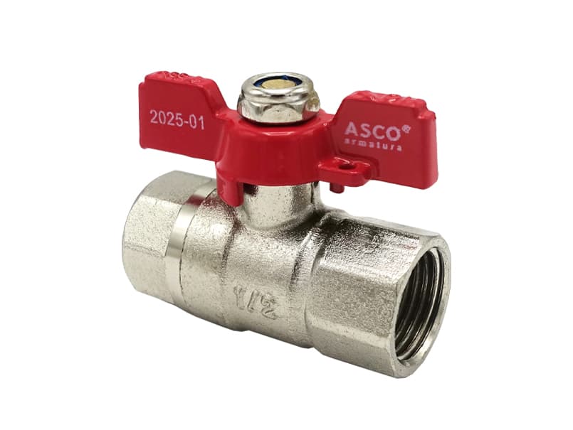 Кран кульовий Nickel PRO PN40 3/4"ВВ червоний метелик ASCO 1/20