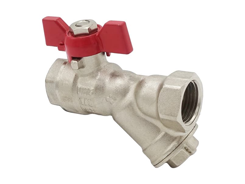 Кран кульовий Valogin 1/2" ВВ з фільтром червоний метелик VG-106101 1/30 шт