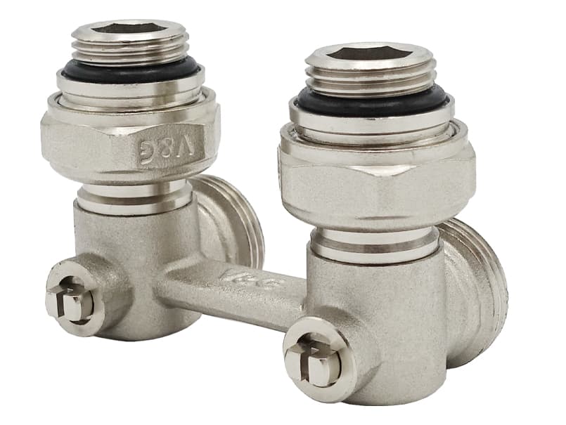 Вузол нижнього підключення радіатора Valogin кутовий 3/4"В x 3/4" євроконус VG-605201 8/24 шт