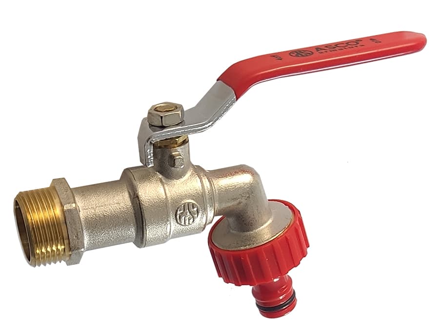 Кран для поливу 1/2" (пластик.штуцер) PN40 ASCO 10/80