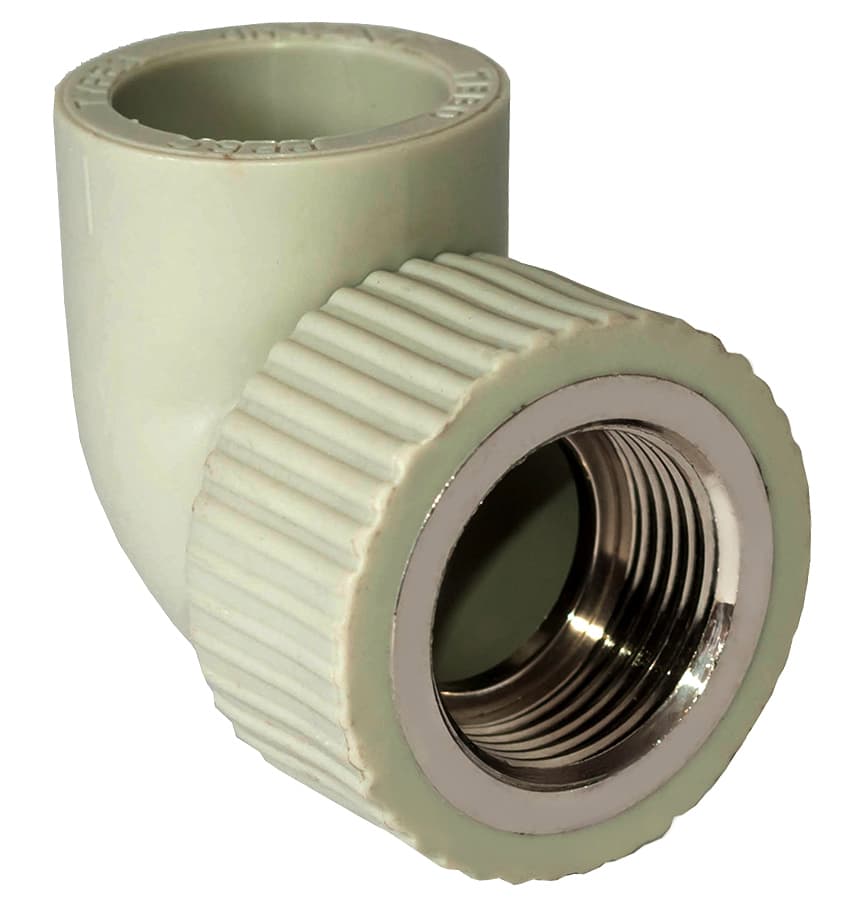 Кутник PPR Ø32 х 1/2"В Tebo сірий 15/90