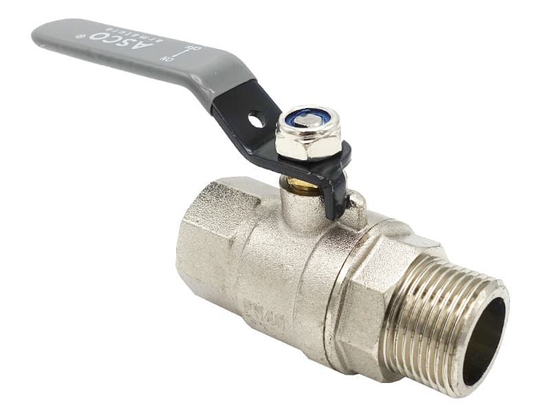 Кран кул.нікель Nickel MAX 3/4" ЗВ PN40 сіра ручка ASCO 1/18