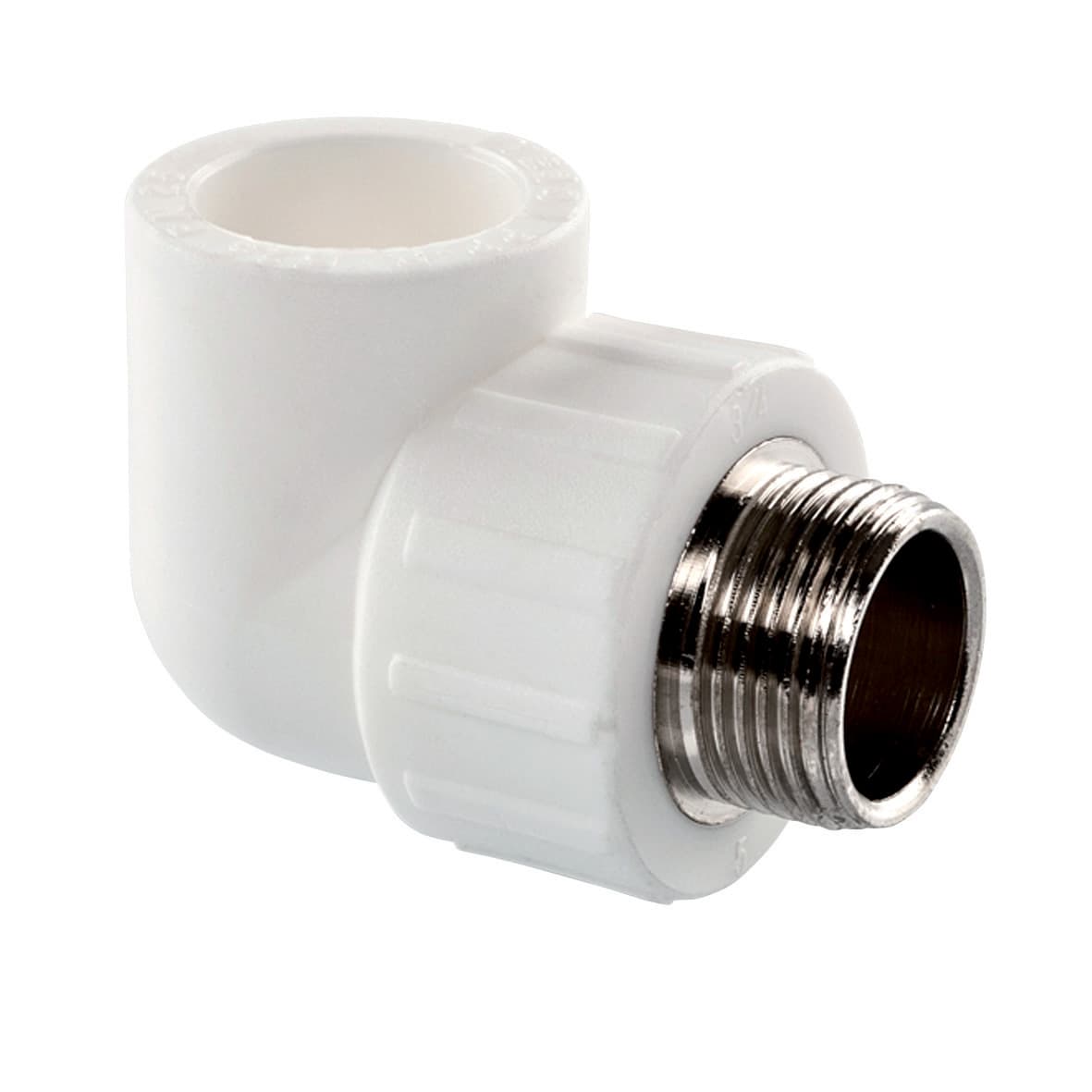 Кутник PPR зовнішній Ø32 х 1/2"З Tebo білий 15/90
