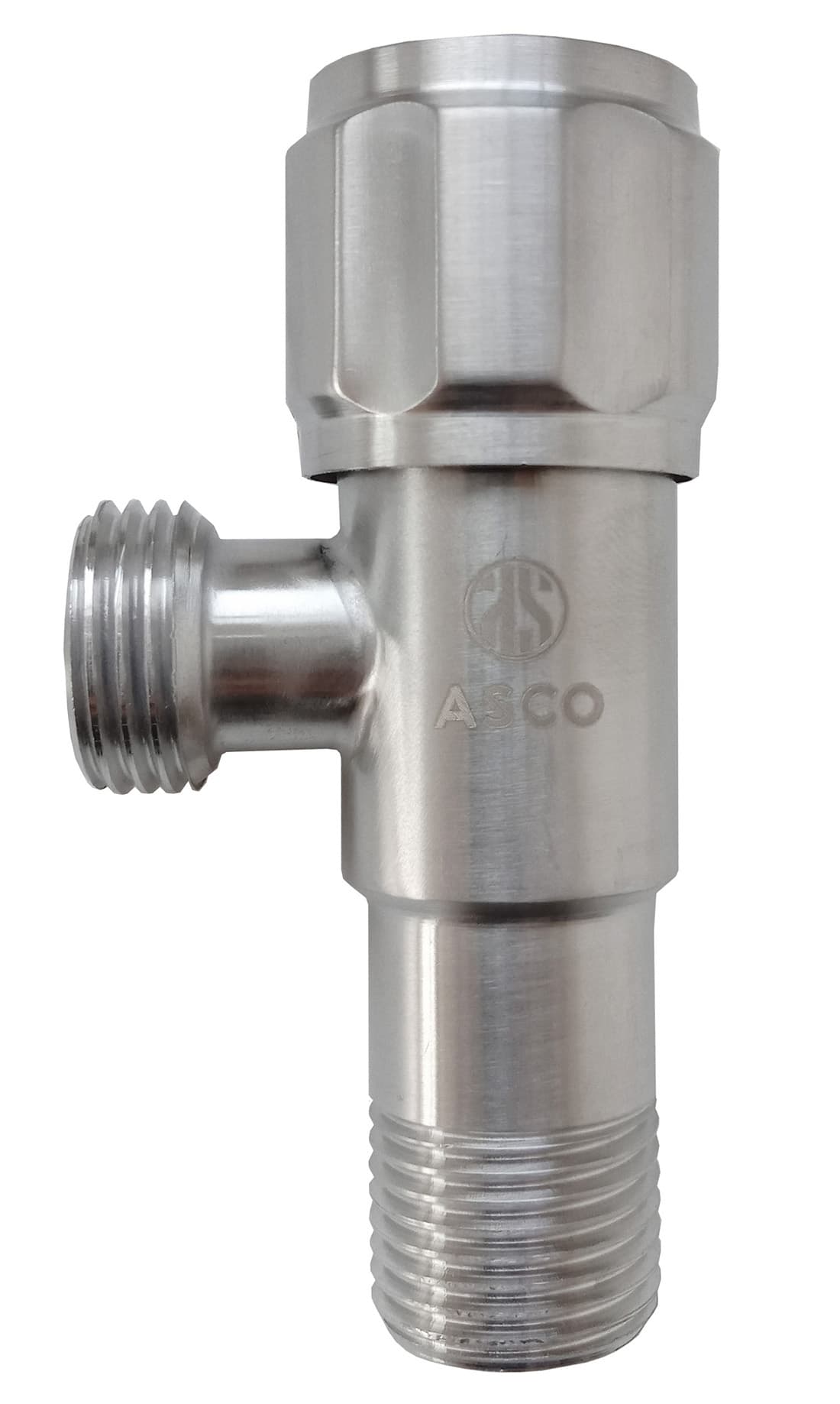 Кран кутовий 1/2"х1/2" нержав. S.S.304 ASCO 1/100шт.