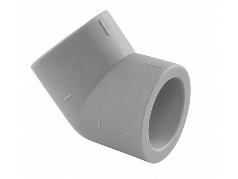 Кутник PPR 45° Ø50 сірий колір ASCO® 8/72шт