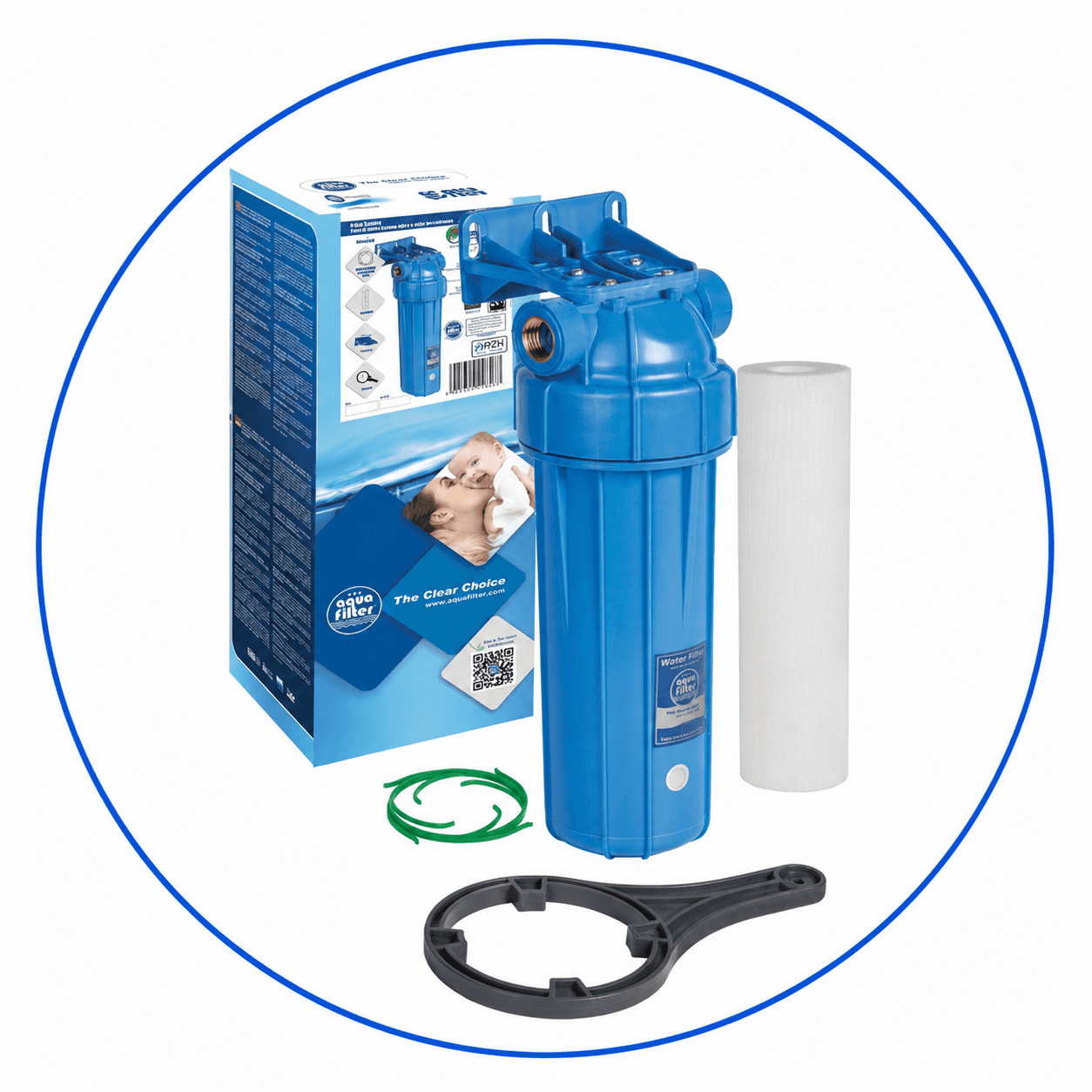 Корпус фільтра блакитний для холодної води Aquafilter FHPRN1-B1-AQ, 1 дюйм