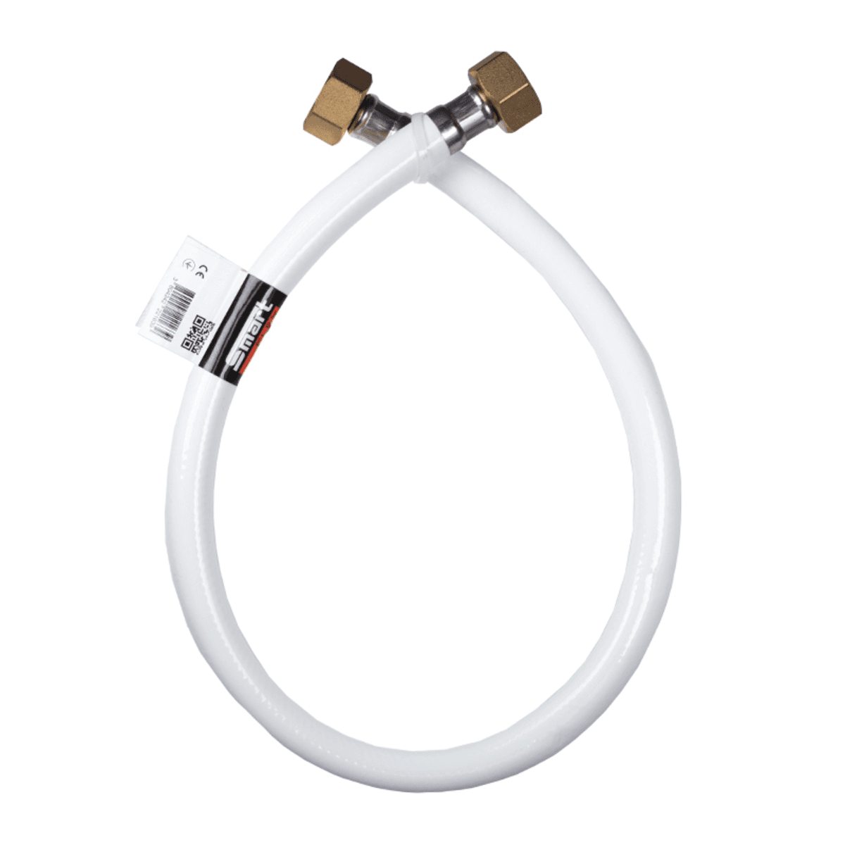 Шланг газовий SmartFlex ВВ латунь 80 см, 1/2", білий, гумовий