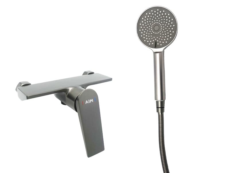 Змішувач для душової кабіни AIM темно-сірий DG08940 (gun grey)