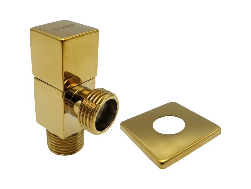 Кран кутовий для сантехприладів ASCO 1/2" х 1/2" Gold AS-AV-007