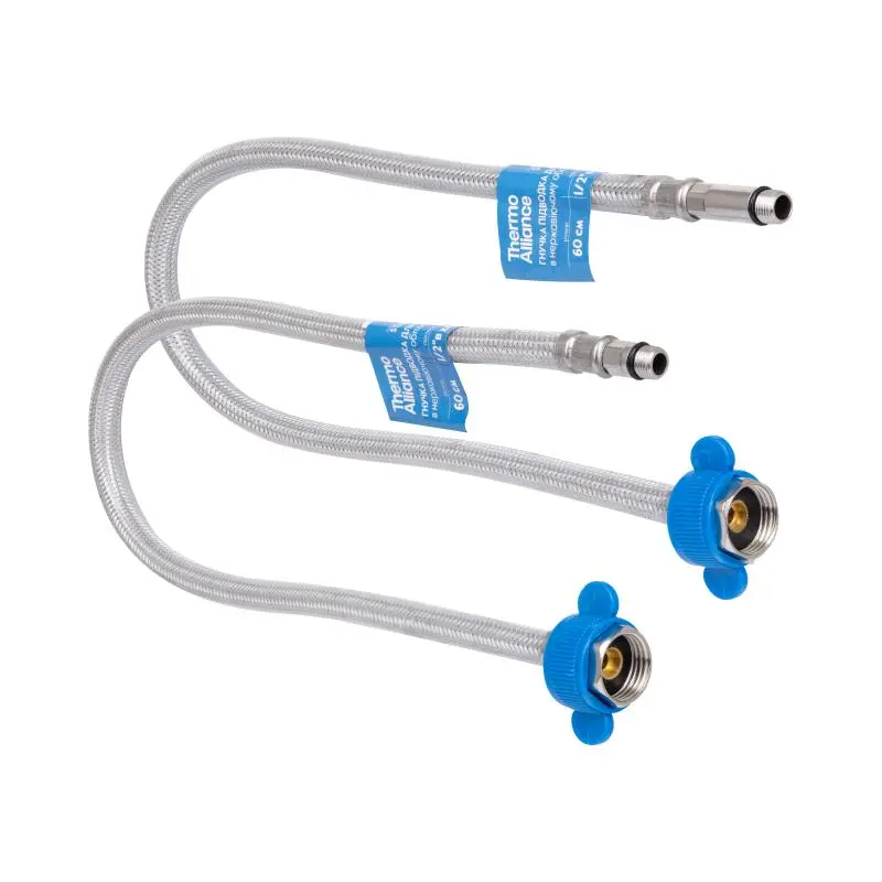 Шланг для змішувача Thermo Alliance Standart 50 см, нерж. обплетення в силіконі, М10x1/2"В (пара) TAS391W50