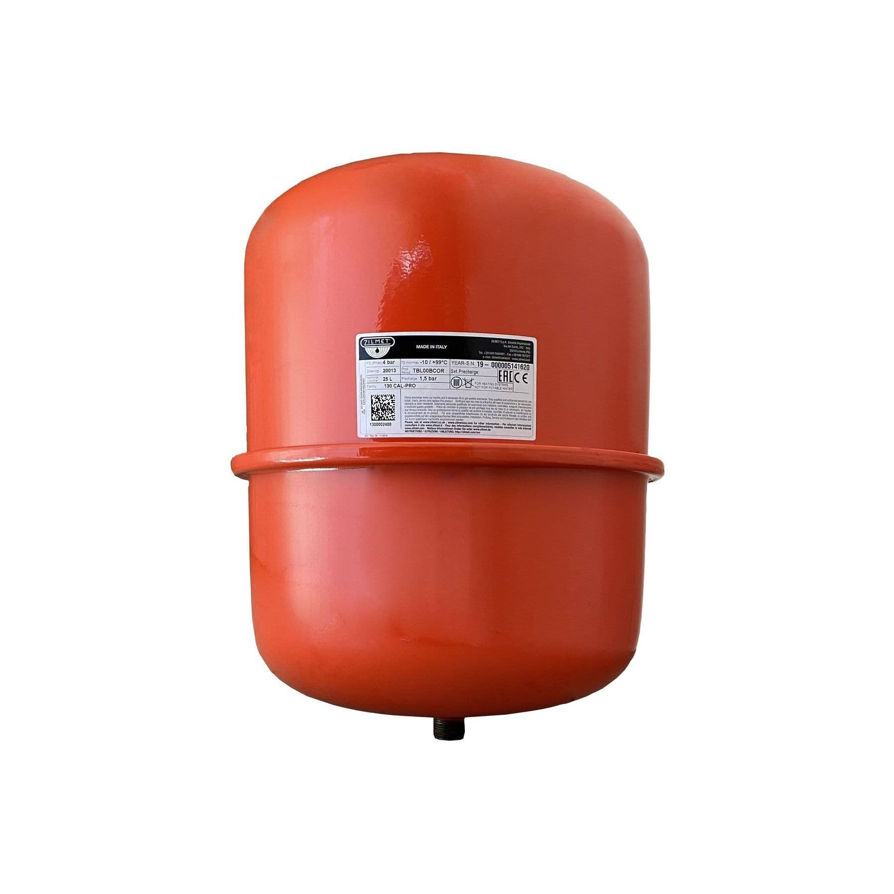Розширювальний бак Zilmet CAL-PRO 25 л, 4 бар, 3/4"