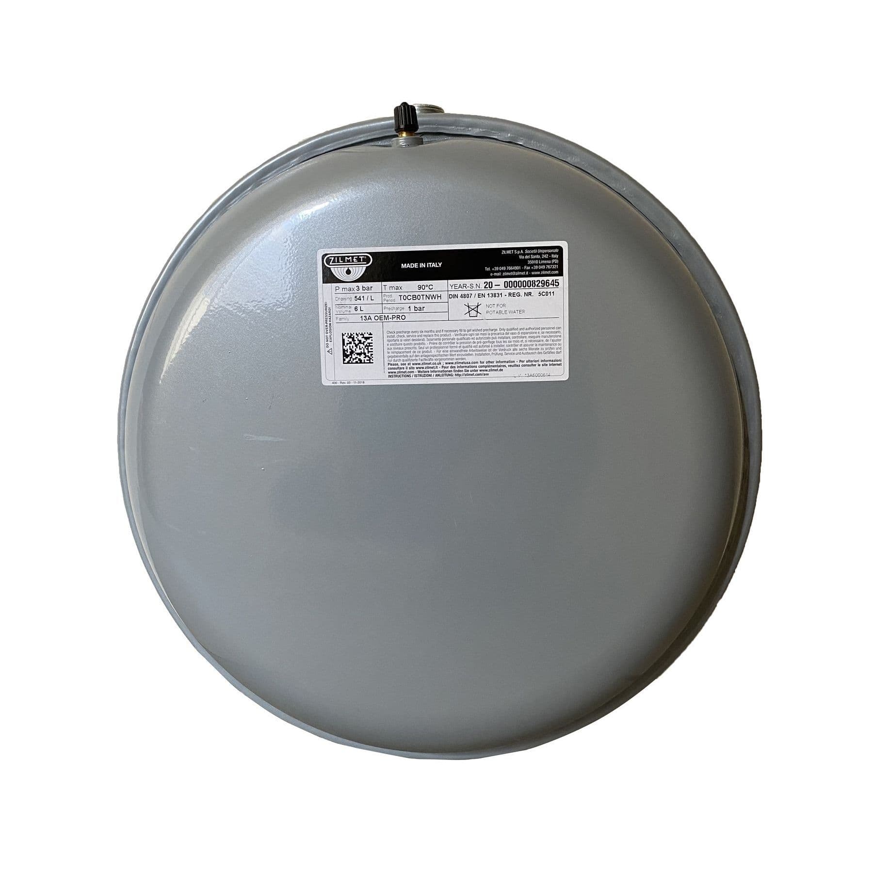 Розширювальний бак Zilmet OEM-PRO 6 л плоский, 3/4"