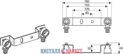 Монтажний комплект із настінними кутками для змішувача 16 x 1/2" ВР