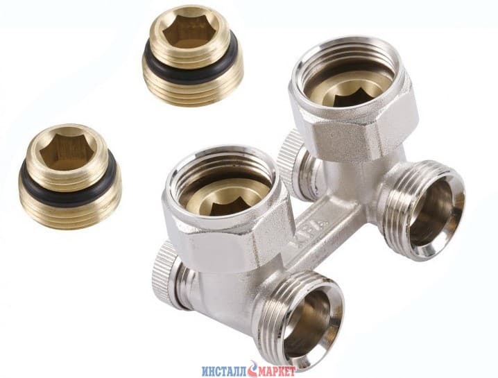 Комплект підключення радіатора з вентилями Rp 1/2" кутовий KFA