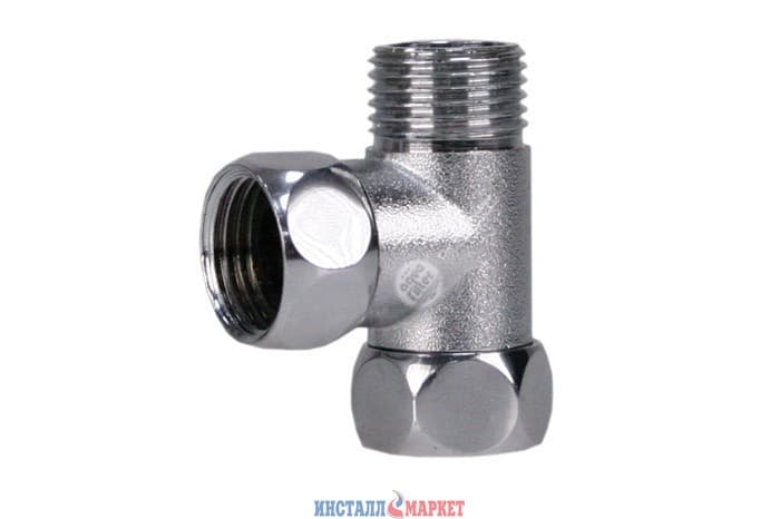 Хромований латунний адаптер Aquafilter 1/2" НР x 1/2" ВР x 1/2" ВР