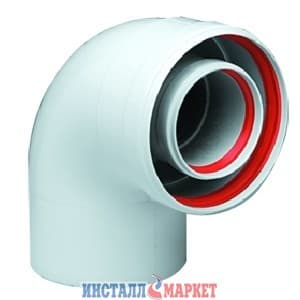Коаксіальний вигин BAXI 90°, діаметр 125/80, для конденсаційних котлів BAXI та WESTEN